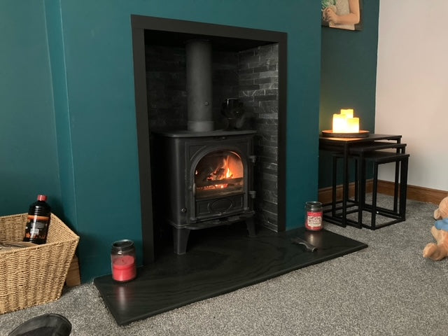 Brazilian Black Honed Slate Hearth
