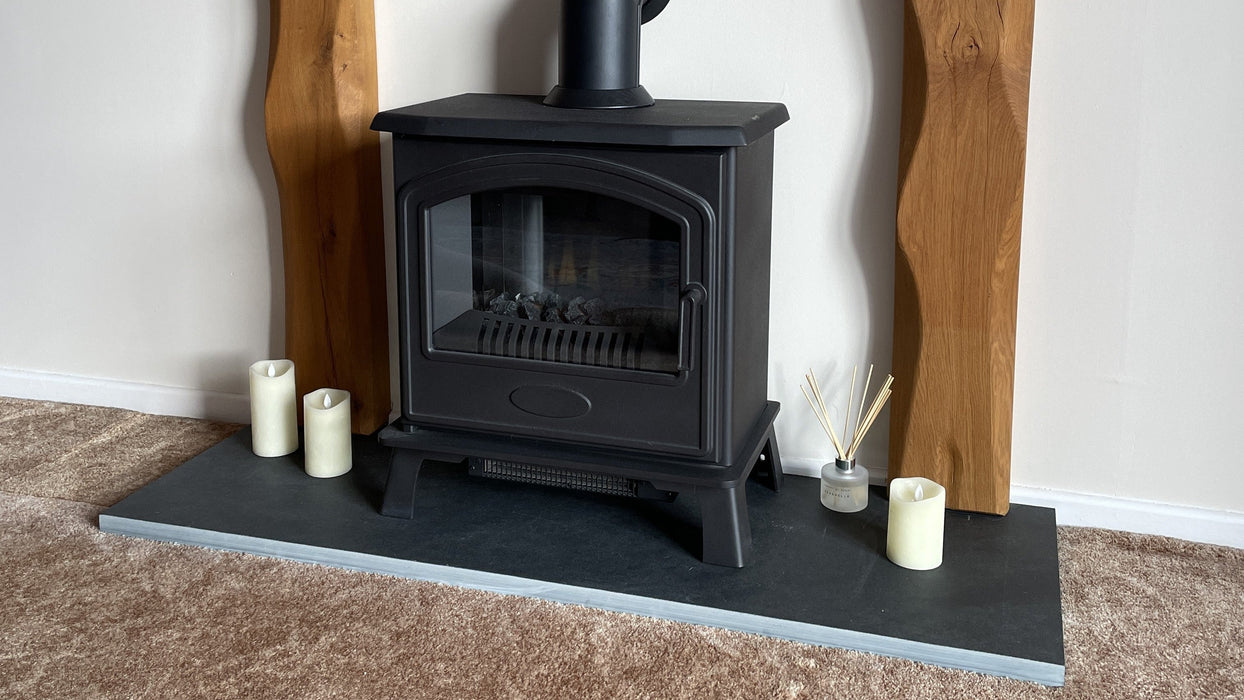 Brazilian Black Riven Slate Hearth