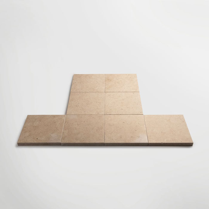Fine Beige Moleanos Limestone Honed Sectional Hearth Tiles