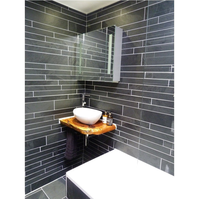 Brazilian Black Riven Slate Cladding Strips