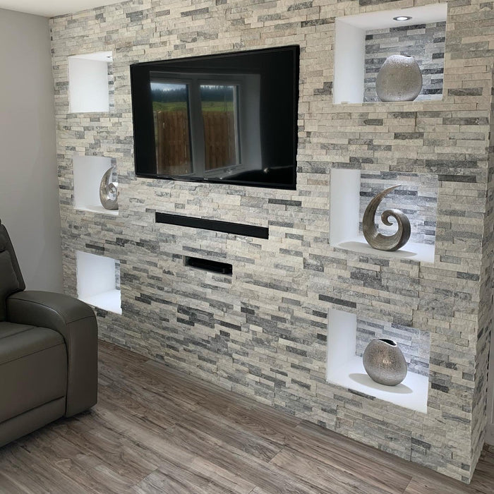 Silver Grey Quartz Split Face Tiles